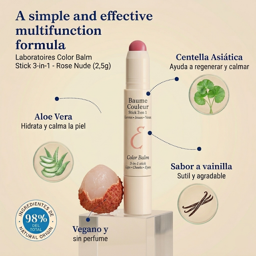 Color Balm 3 in 1 - Balm Stick Nude Pink 2,5g